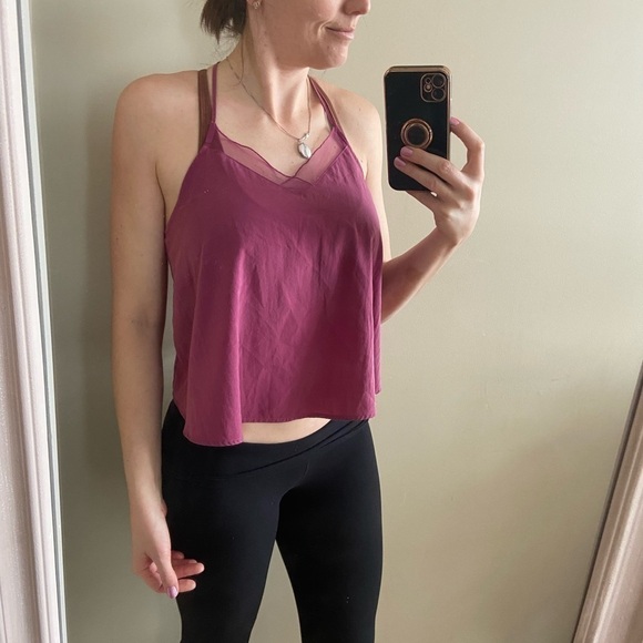 INTIMATELY by Free People Mauve Purple Flowy Boho Mesh Tank Size Small - Picture 3 of 14